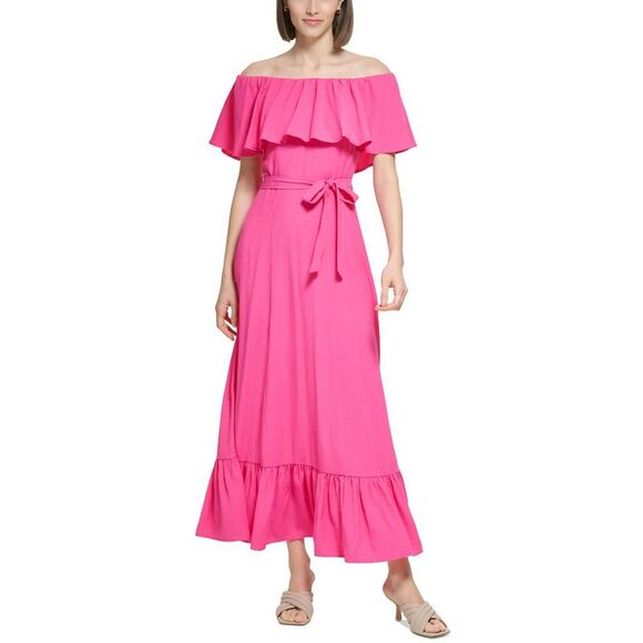Calvin Klein Dresses & Skirts - Calvin Klein Womens Pink Crinkled Long Summer Maxi Dress Imperfections